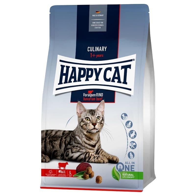 E-shop Happy Cat SUPER PREMIUM - ALL IN ONE - Culinary alpské hovädzie, granule pre mačky 1,3kg