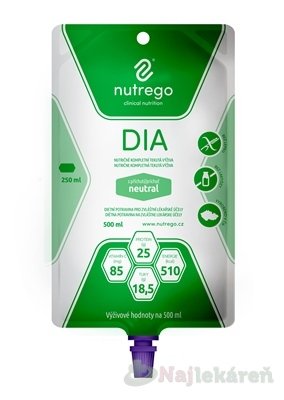 E-shop Nutrego DIA s príchuťou neutral, tekutá výživa 12x500ml