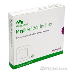 Mepilex Border Flex, samolepivé krytie zo silikónu (10x10 cm), 5ks
