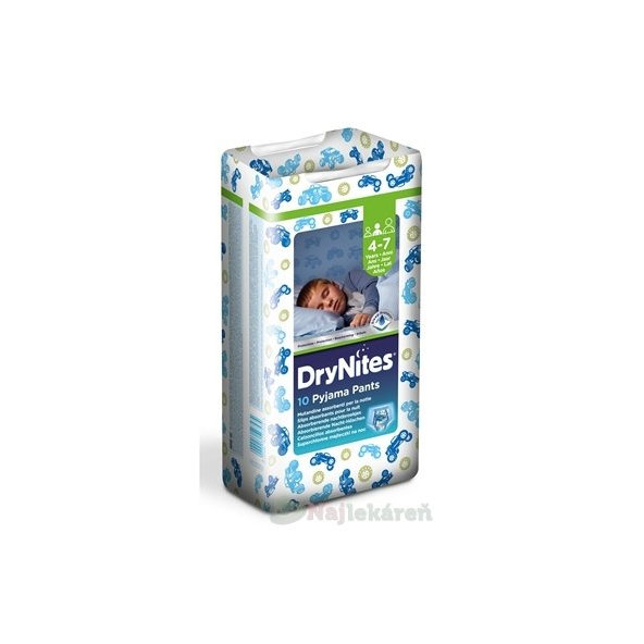 HUGGIES DRY NITES MEDIUM plienkové nohavičky PRE CHLAPCOV (4-7 rokov), 10ks