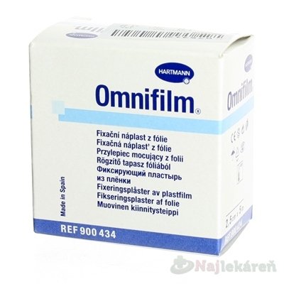 E-shop OMNIFILM hypoalergénna náplasť fixačná z transparentnej fólie (2,5cmx5m) 1ks
