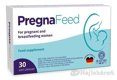 E-shop PregnaFeed, výživový doplnok pre tehotné a dojčiace ženy, 30 cps