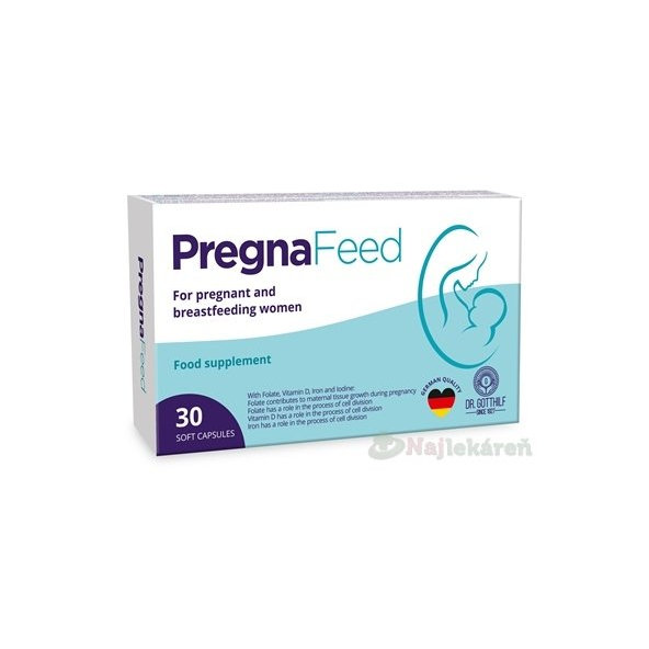 PregnaFeed, výživový doplnok pre tehotné a dojčiace ženy, 30 cps