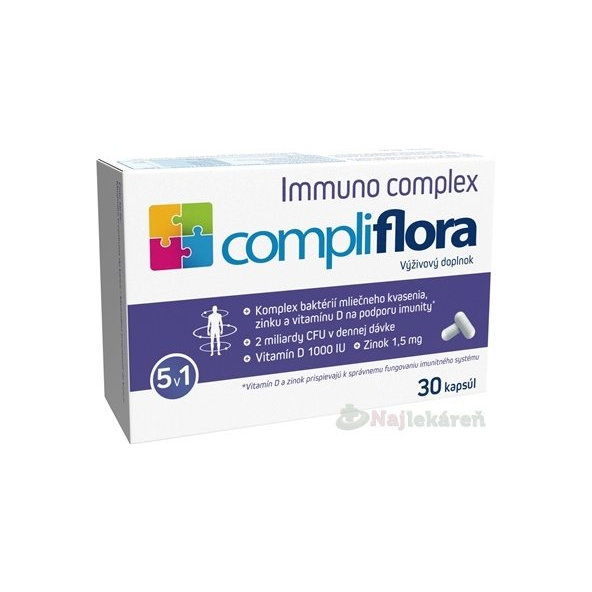 compliflora Immuno complex, probiotikum s vit. D a zinkom, 30 cps