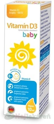 E-shop Vitamín D3 baby kvapky 400 IU - Sirowa