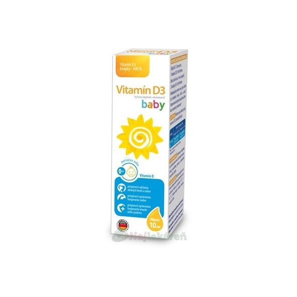 Pamex Vitamín D3 baby kvapky 400 IU 10ml, Sirowa