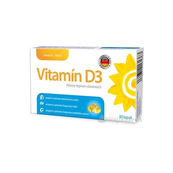 Pamex Vitamín D3 2000 IU, 60 cps, Sirowa