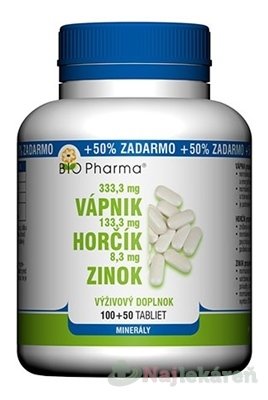 E-shop BIO Pharma Vápnik, Horčík, Zinok