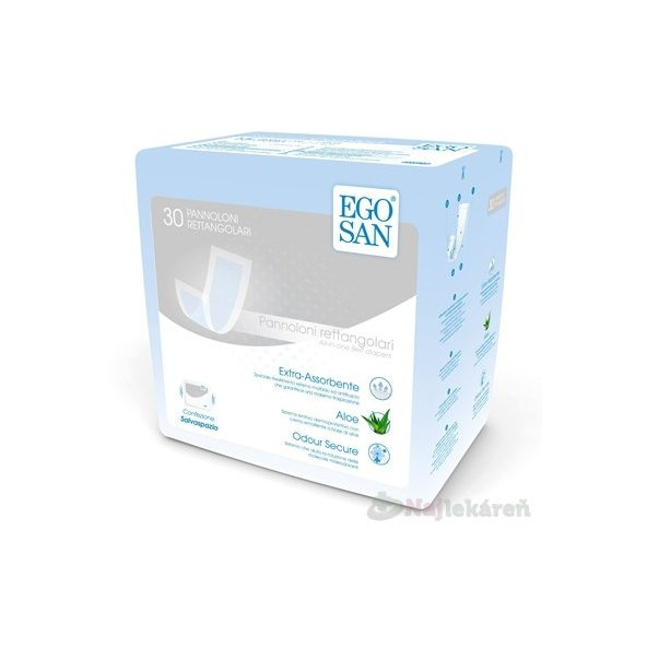 EGOSAN Extra Vložky obdĺžníkové s bariérou, inkontinenčné,savosť 1050ml, 30ks
