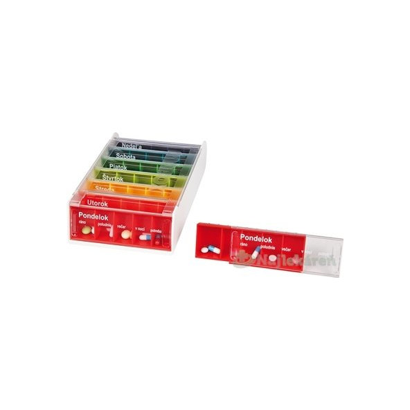 ANABOX Dávkovač na lieky 7 dní dúha (7x5 priečinkov) 1ks