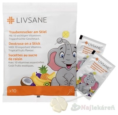 E-shop LIVSANE Lízanky s dextrózou a vitamínmi 10 ks