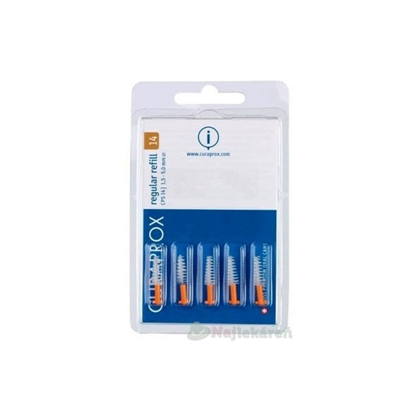 CURAPROX CPS 14 regular refill oranžová medzizubné kefky 5 kusov
