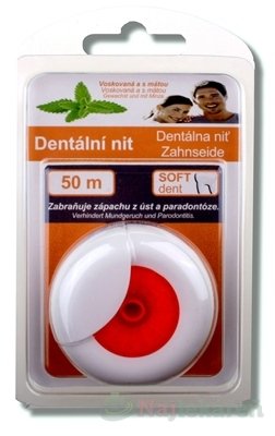 E-shop SOFTdent Dentálna niť voskovaná a s mätou 50 m 1 kus