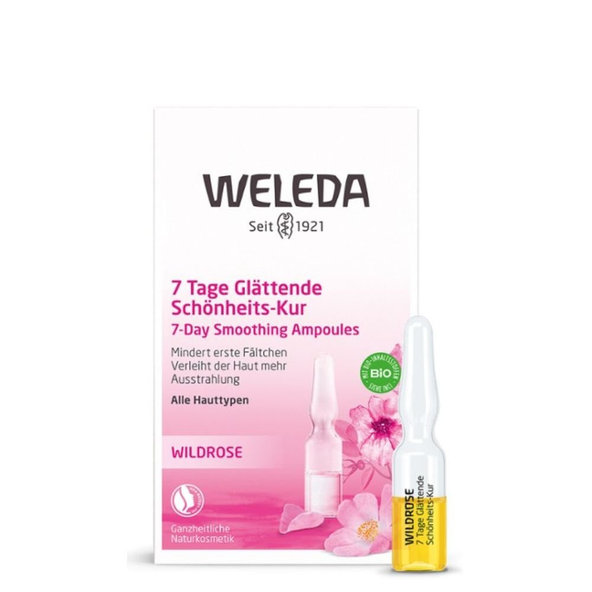 Ružový pleťový olej v ampulkách 7-dňová vyhladzujúca kúra WELEDA 7x0,8ml