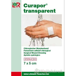 CURAPOR KRYTIE NA RANY TRANSPARENT 7x5cm sterilné, vodeodolné  5ks