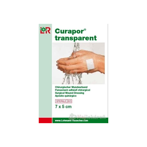 CURAPOR KRYTIE NA RANY TRANSPARENT 7x5cm sterilné, vodeodolné  5ks