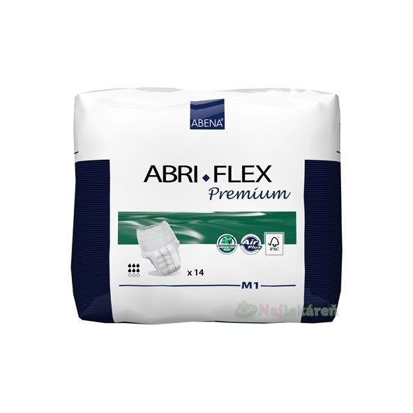 ABENA ABRI FLEX Premium M1 navliek. plienk. nohavičky, priedušné, boky 80-110cm, savosť 1400ml,14ks