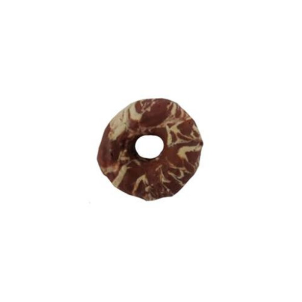 Maškrta Salač  Krúžok z byvolej kože s kačacím mäsom pre psy a mačky 11cm