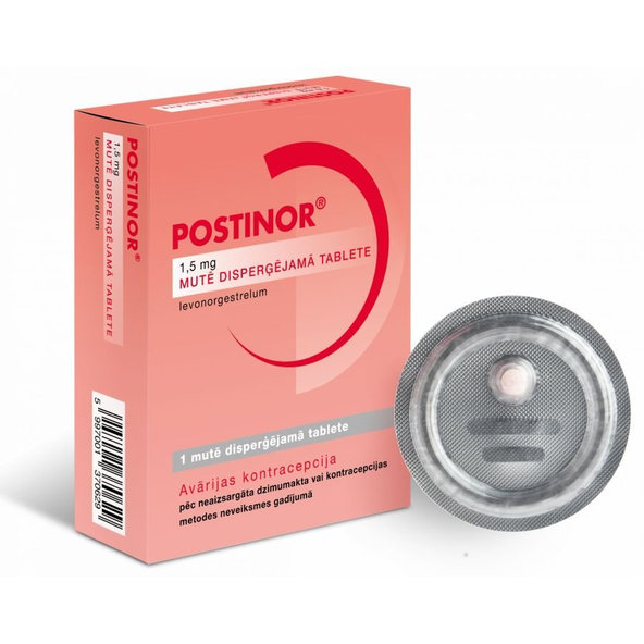 Postinor-1 1,5 mg, postkoitálna antikoncepcia, 1ks