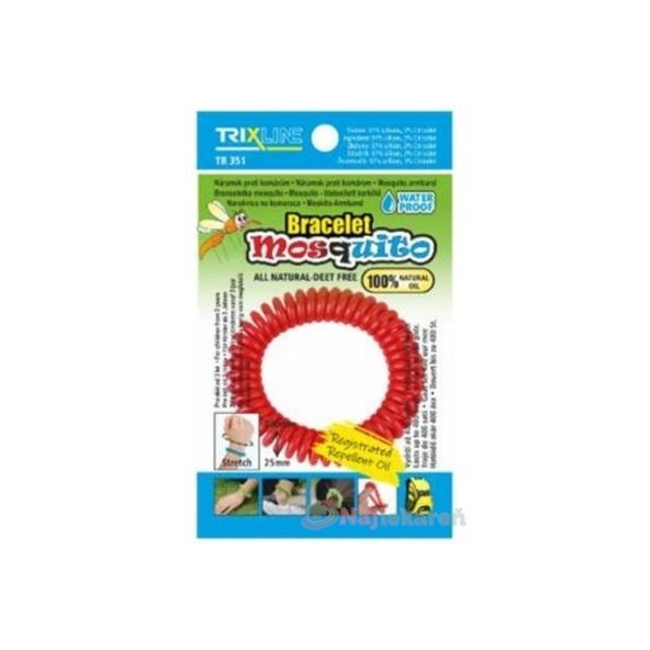 TRIXLINE Náramok proti komárom s prírodným olejom, 1ks