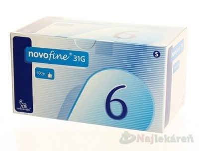 E-shop NOVOFINE 31G IHLA INZ 0,25x6mm injekčná ihla jednorázová 100ks