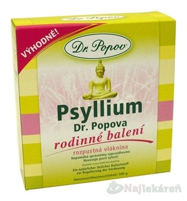 E-shop DR. POPOV PSYLLIUM rozpustná vláknina 500 g