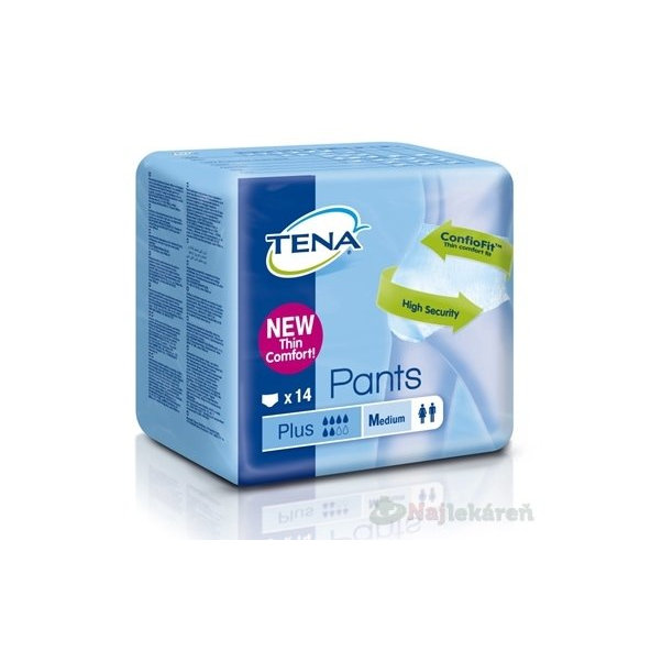TENA PANTS PLUS MEDIUM NEW naťahovacie absorpčné nohavičky,savosť 1440ml, obvod bokov 80-110cm,14ks