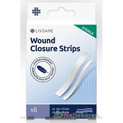 LIVSANE Náplasťové stehy STERILE 2 veľkosti, 8ks
