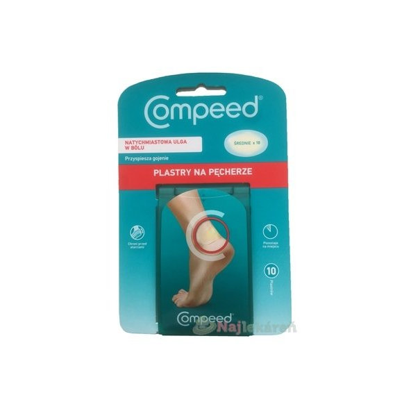 Compeed gélová náplasť na pľuzgiere, 10 ks
