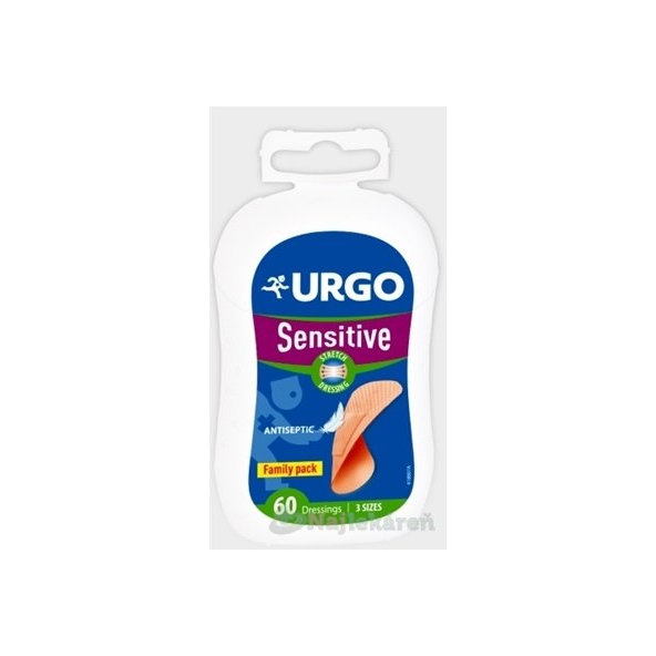 URGO SENSITIVE STRECH FAMILY PACK náplasť na citlivú pokožku rodinné balenie 60ks