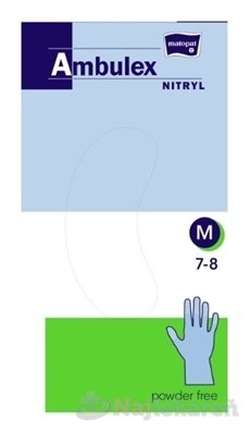 E-shop Ambulex rukavice NITRYLOVÉ veľ. M, modré, nesterilné, nepúdrované 100ks