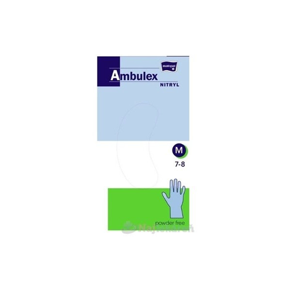 Ambulex rukavice NITRYLOVÉ veľ. M, modré, nesterilné, nepúdrované 100ks