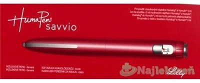E-shop HumaPen Savvio, inzulínové pero červené pre 3ml náplne, 1ks