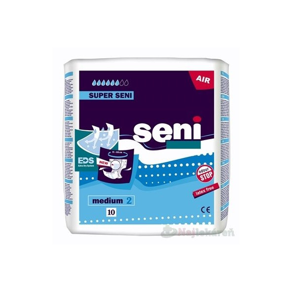 Seni SUPER AIR medium 2 plienk. nohavičky, 75-110cm, 10ks