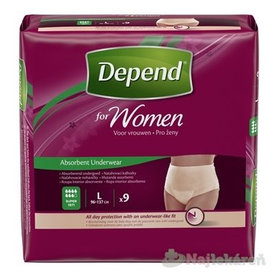 DEPEND SUPER L pre ženy naťahovacie nohavičky 9ks