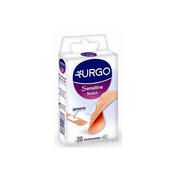 URGO Sensitive Stretch náplasť na citlivú pokožku, 3 veľkosti, 20ks