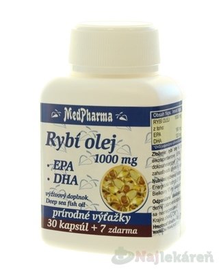 E-shop MedPharma RYBI OLEJ 1000 mg - EPA, DHA 30+7 ks