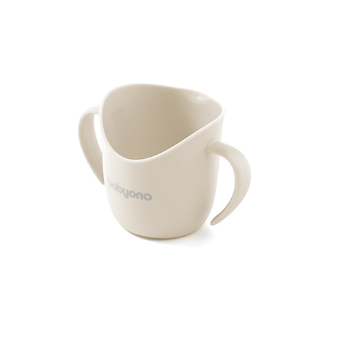 BABYONO Hrnček ergonomický s uškami 120 ml beige 6m+ 1ks