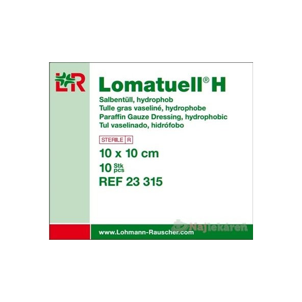 LOMATUELL H TYL PARAFÍNOVÝ (10x10cm) sterilný 10ks