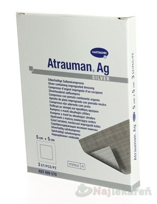 E-shop ATRAUMAN AG kompres impregnovaný, obsahuje striebro (5x5cm) 3ks