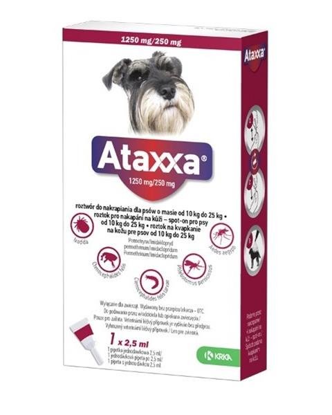 E-shop Ataxxa spot-on 2,5ml pipeta proti kliešťom a blchám pre psy od 10 do 25kg