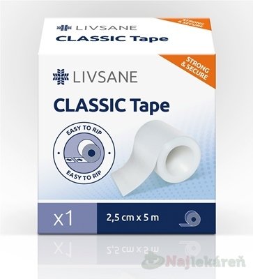 E-shop LIVSANE Fixačná páska CLASSIC 2,5cm x 5m, cievka, 1 ks
