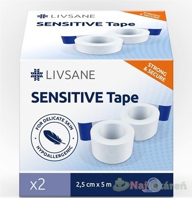 E-shop LIVSANE Fixačná páska SENSITIVE 2,5cm x 5m, cievka, 2 ks