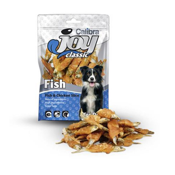 Maškrta CALIBRA Joy ryba s kuracím plátkom pre psy 80g