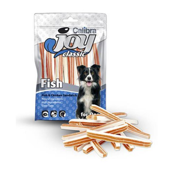 Maškrta CALIBRA Joy sendvič z tresky a kuraťa pre psy 80g