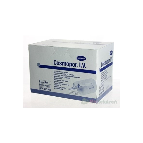 COSMOPOR I.V. obväz na fixáciu kanýl sterilný (6x8cm) 50ks