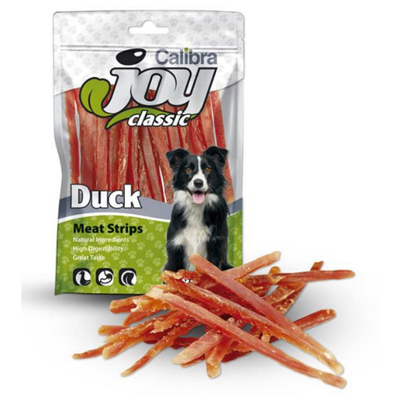 Maškrta CALIBRA Joy kačacie prúžky pre psy 80g