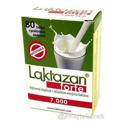 LAKTAZAN forte 7000 FCC, enzým laktáza, 80 tbl