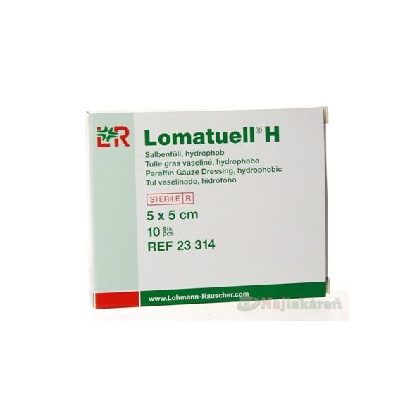 LOMATUELL H TYL PARAFÍNOVÝ sterilný (5x5cm) 10ks