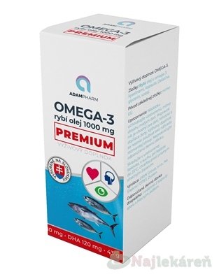E-shop ADAMPharm OMEGA-3 rybí olej 1000 mg PREMIUM, 60 cps
